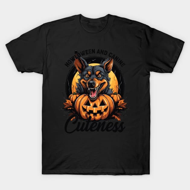 Pawsitively Spooktacular Howl-o-ween Dog Costume T-Shirt by Rosemat